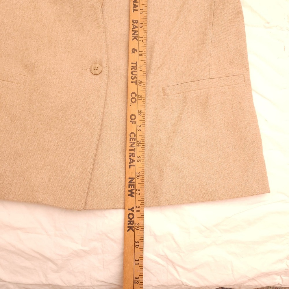 NWT Vintage Panther Camel Wool Blazer Jacket Women 13/14 Tan Deadstock Old Money - Picture 9 of 10
